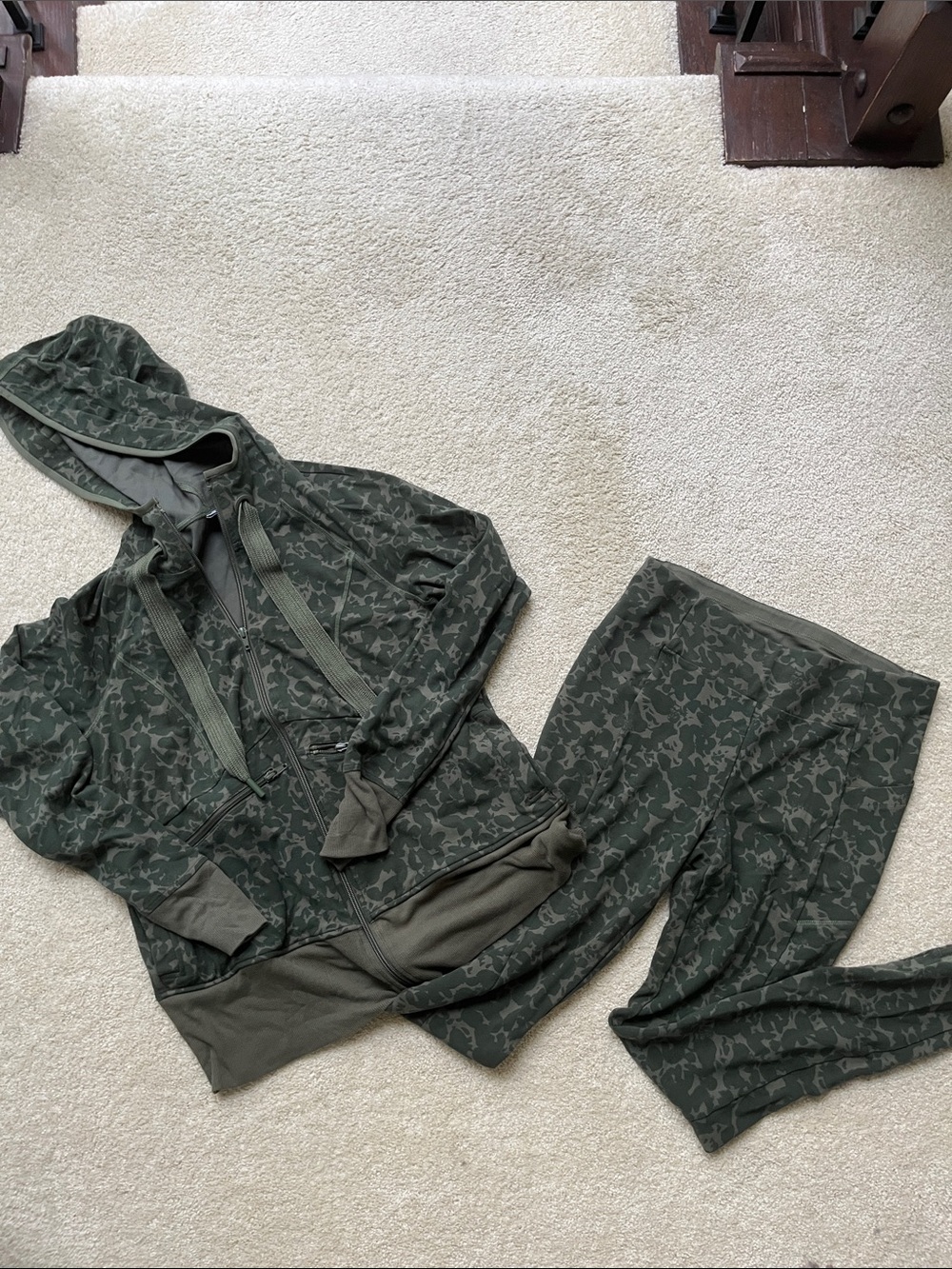 CAbi Olive Green Camouflage Hooded Lounge Set